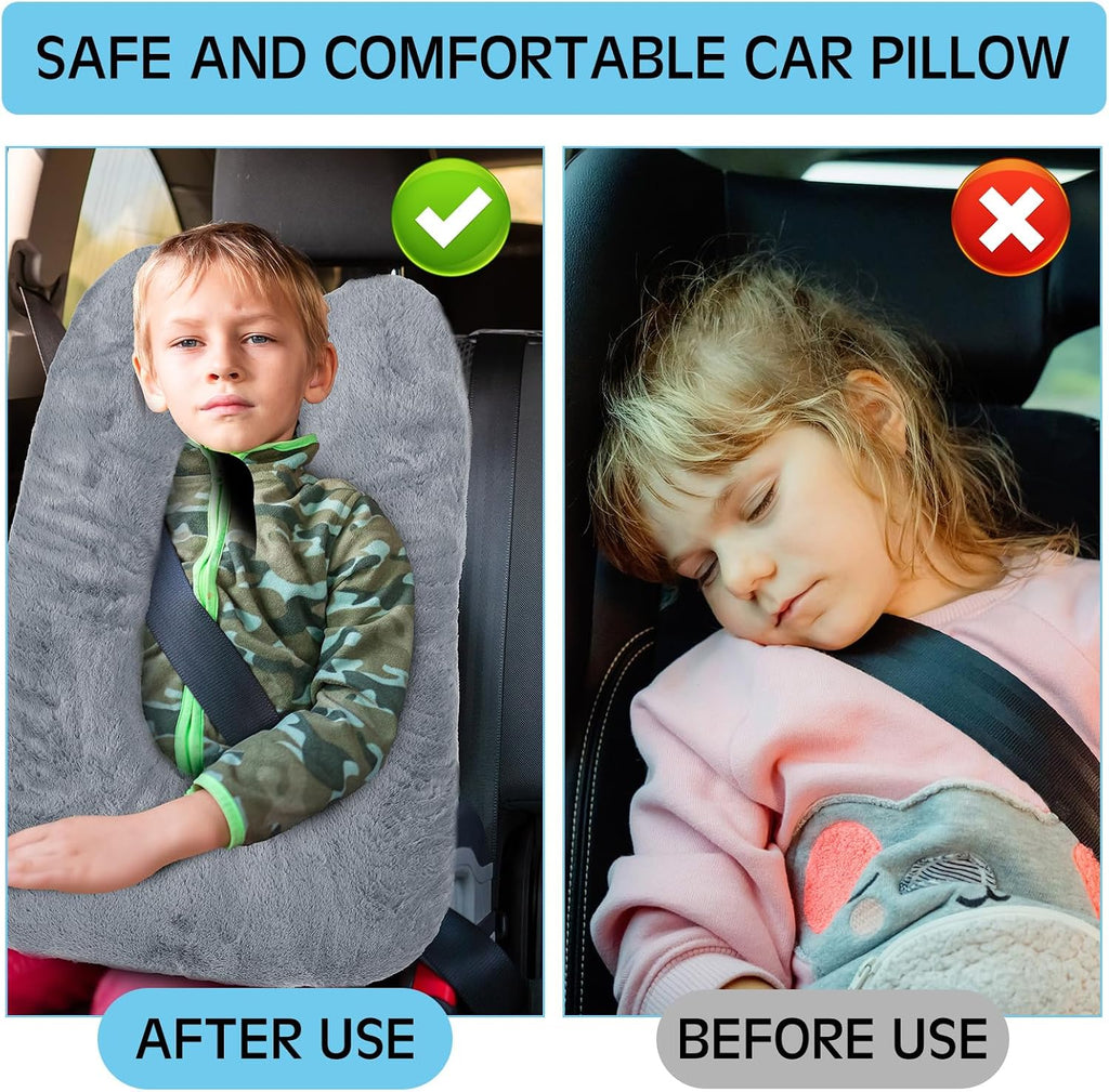 home Barydat 2 Pcs Car Travel Pillow for the Back Seat 28 x 18 in Sleeping Reading Pillows for Long Distance Travel Car Cushion for Kids Ad…