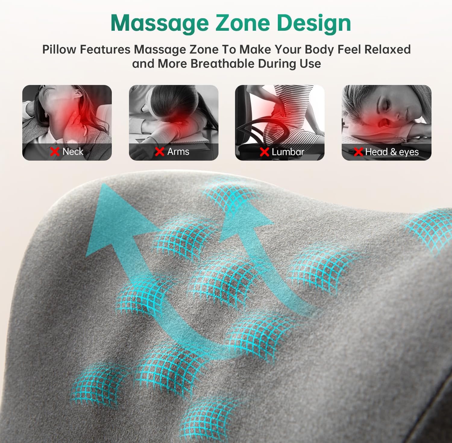 MOONYOOY Office Chair Headrest Pillow Attachment & Desk Nap Cushion, Memory Foam Neck Support with U-Shape Hanger Design for Office…