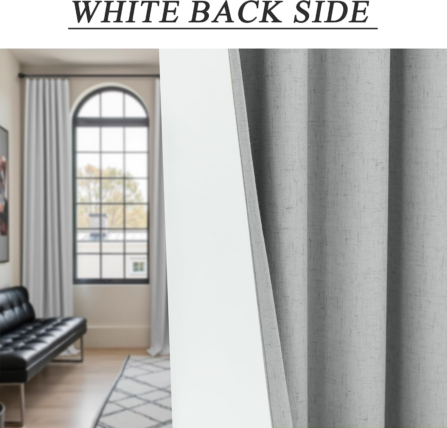 Dancurton Elegant Light Grey 100% Black Out Curtains 96 Inch Length 2 Panel for Living Room Darkening White Back Tab Thermal Insulated Long…