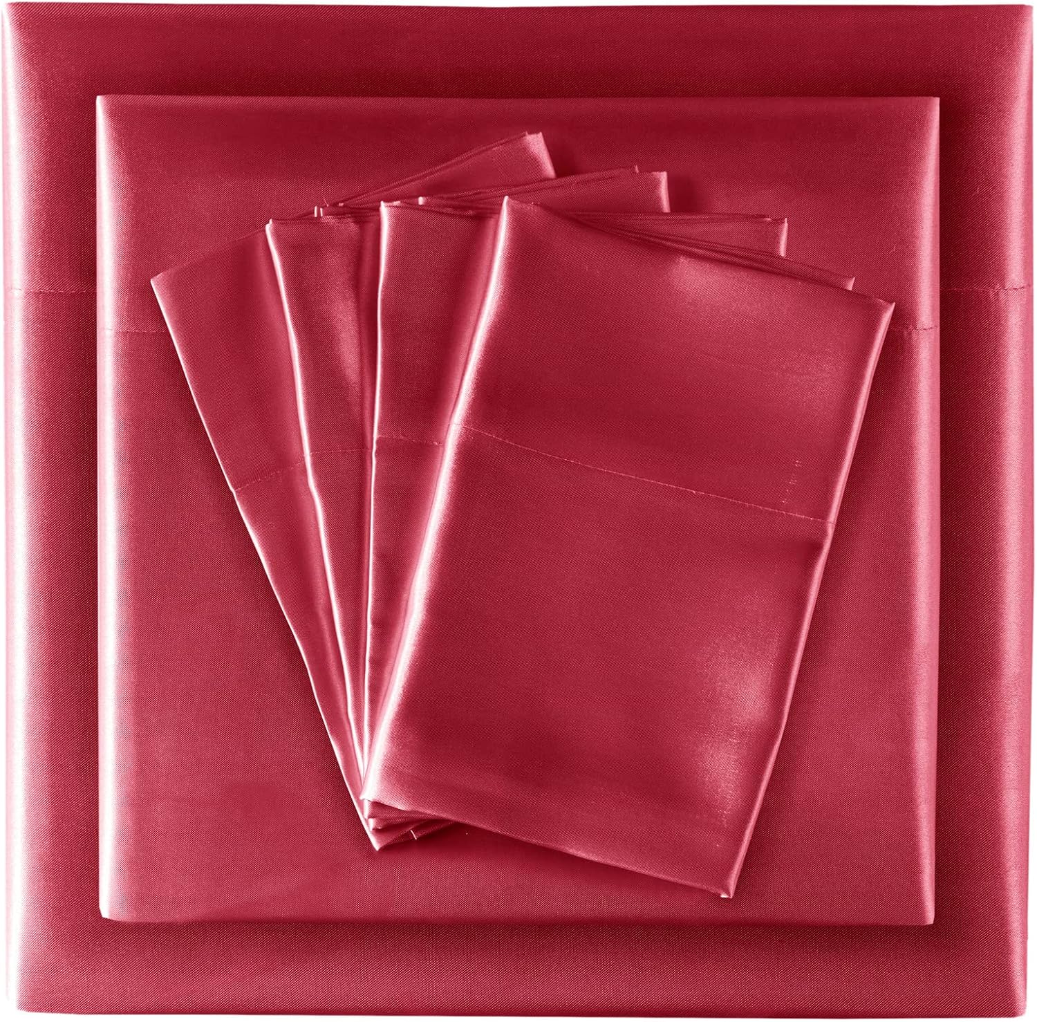 Madisonpark Madison Park Essentials Satin Sheet Set Luxury and Silky with Natural Sheen, Elastic 14" Pocket fits up to 16" Mattress, All Ar…