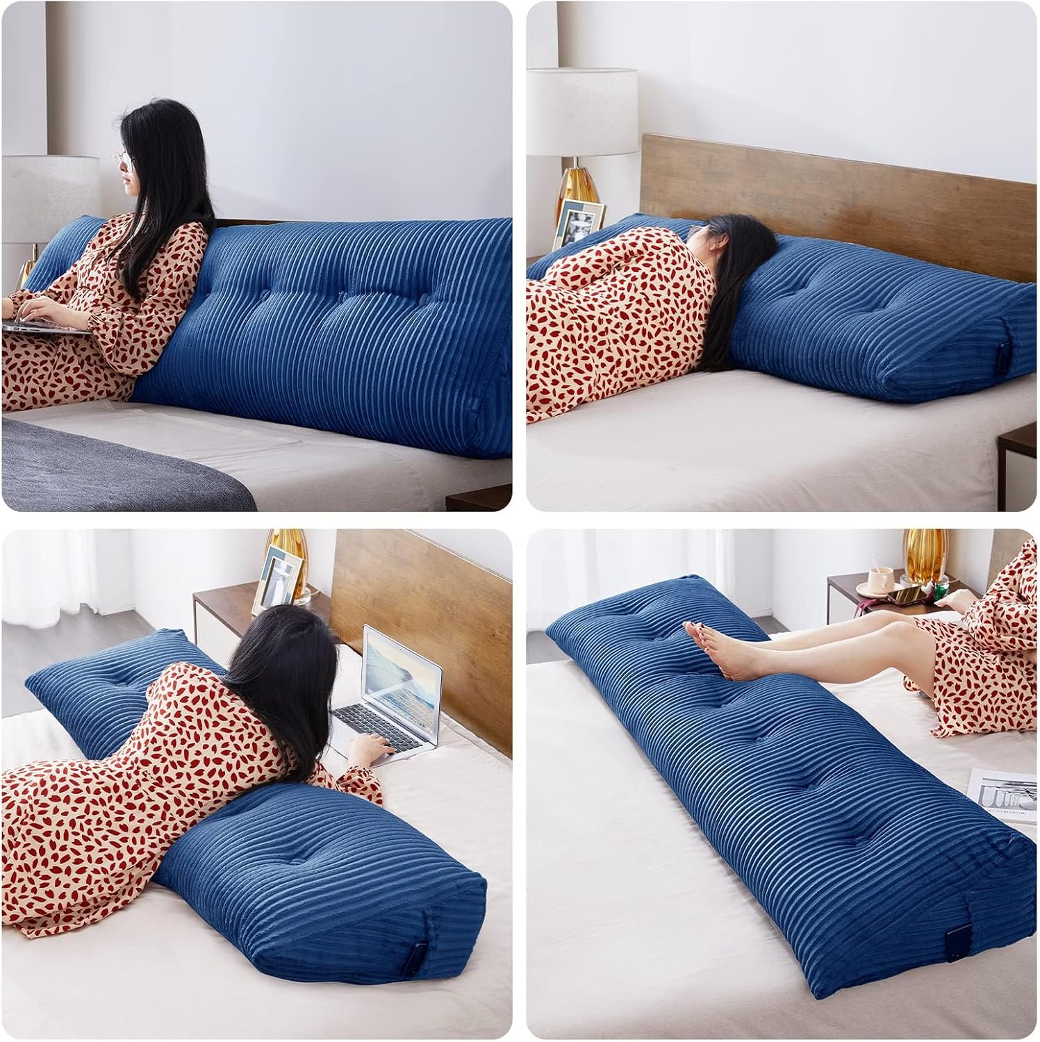Sliguy Large Headboard Pillow, Headboard Wedge Pillow Bed Rest Reading Pillow Bolster Triangular for Sitting in Bed-Backrest Positioning Su…