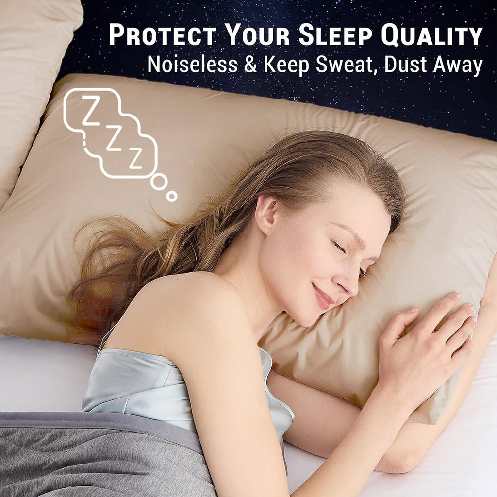 Gogreen Bamboo Rayon Waterproof Pillow Protector, Breathable Pillow Cover, Cooling Pillow Case Protector with Zipper, Super Soft Pillow Cas…