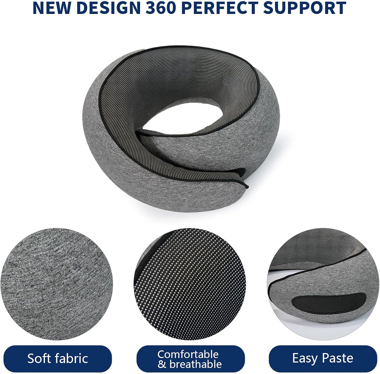 MAX Travel Pillow - High-tech Smart Memory Foam, Breathable Cover Fabric, 360° Ergonomic Support, Easy to Carry in Travel Bag, Ideal…