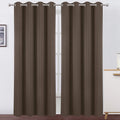 Lemomo Chocolate Brown Thermal Blackout Curtains/52 x 108 Inch/Set of 2 Panels Room Darkening Curtains for Bedroom 108 Inch silver