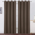 Lemomo Chocolate Brown Thermal Blackout Curtains/52 x 84 Inch/Set of 2 Panels Room Darkening Curtains for Bedroom 84 Inch silver
