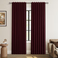 Guken 100% Blackout Curtains 80 Inch Length 2 Panels Set for Living Room Bedroom Back Tab Thermal Insulated Black Out Linen Drapes Room Dar…