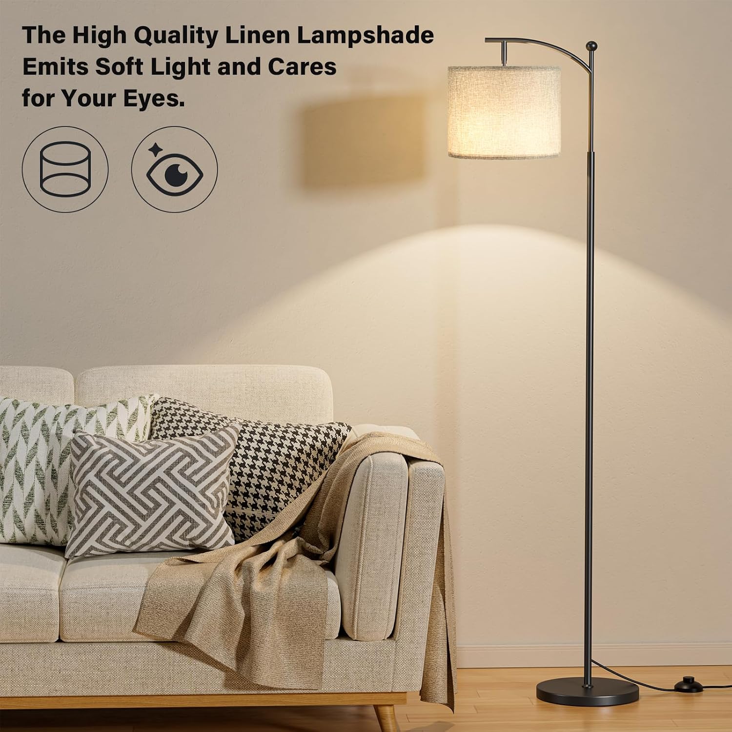 Ambimall 60" Floor Lamp with Remote Control and Stepless Dimmable Bulb, Colors Temperature & Brightness Adjustable, Modern Floor Lamps…