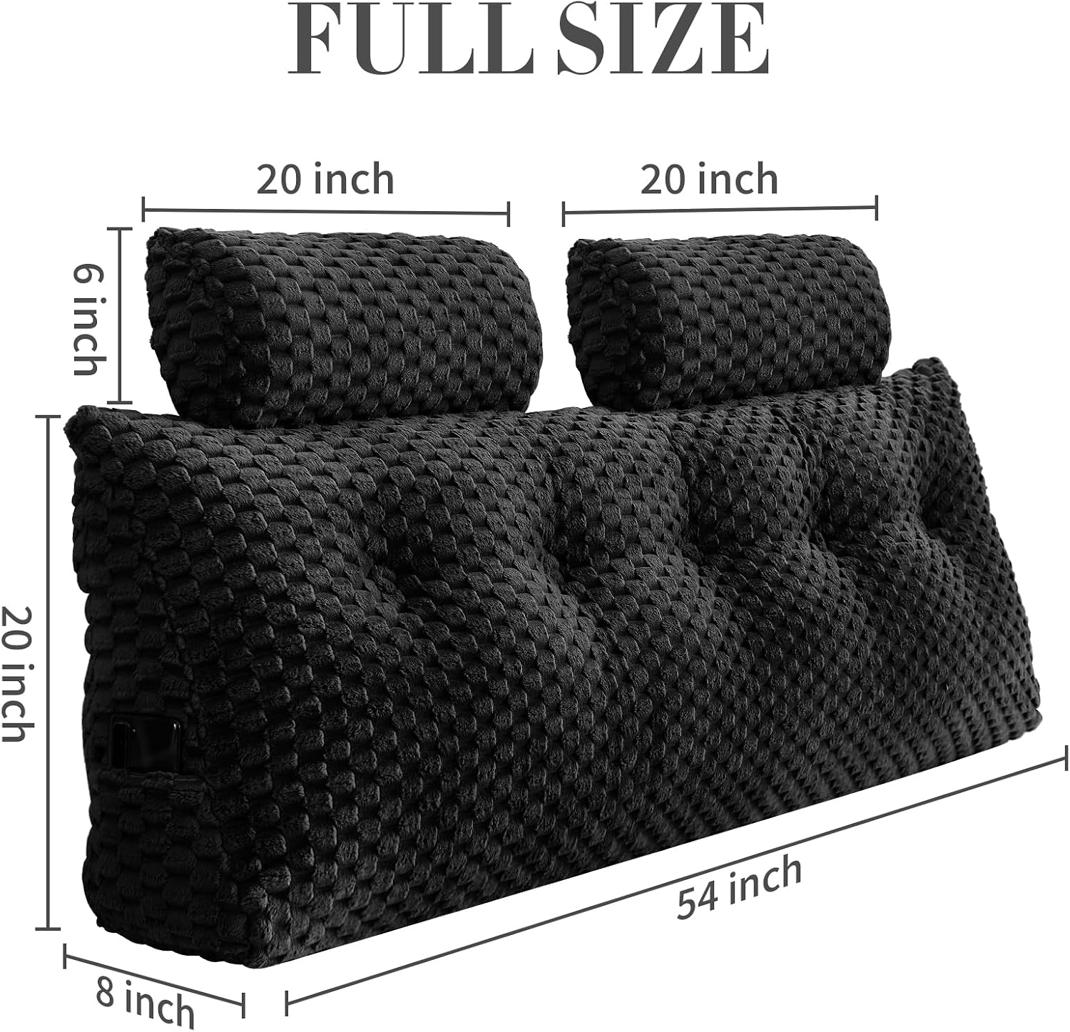 Wedge Headboard Pillow - Bed Wedge Pillow for Headboard Triangular Headboard Pillow with Neck Roll Pillow-Large Bolster Pillow for…