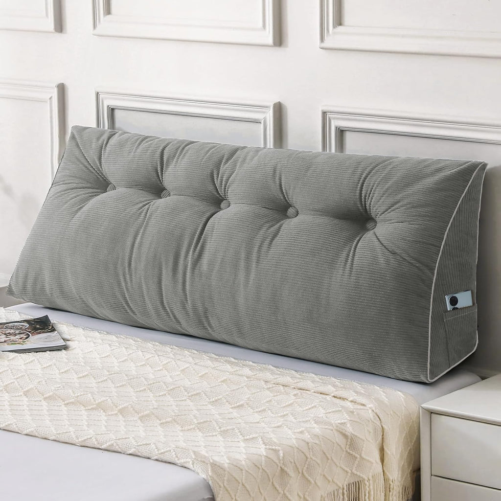 Sasttie Headboard Pillow Full, Wedge Pillow Headboard for Sitting Up in Bed, Back-Rest Support Triangular Cushion for Reading - Features Re…
