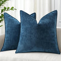 decorUhome Summer Couch Euro Sham Throw Pillow Covers 26x26 Set of 2, Decorative Soft Velvet Modern Cozy Chenille Pillow Cases with Elegant…