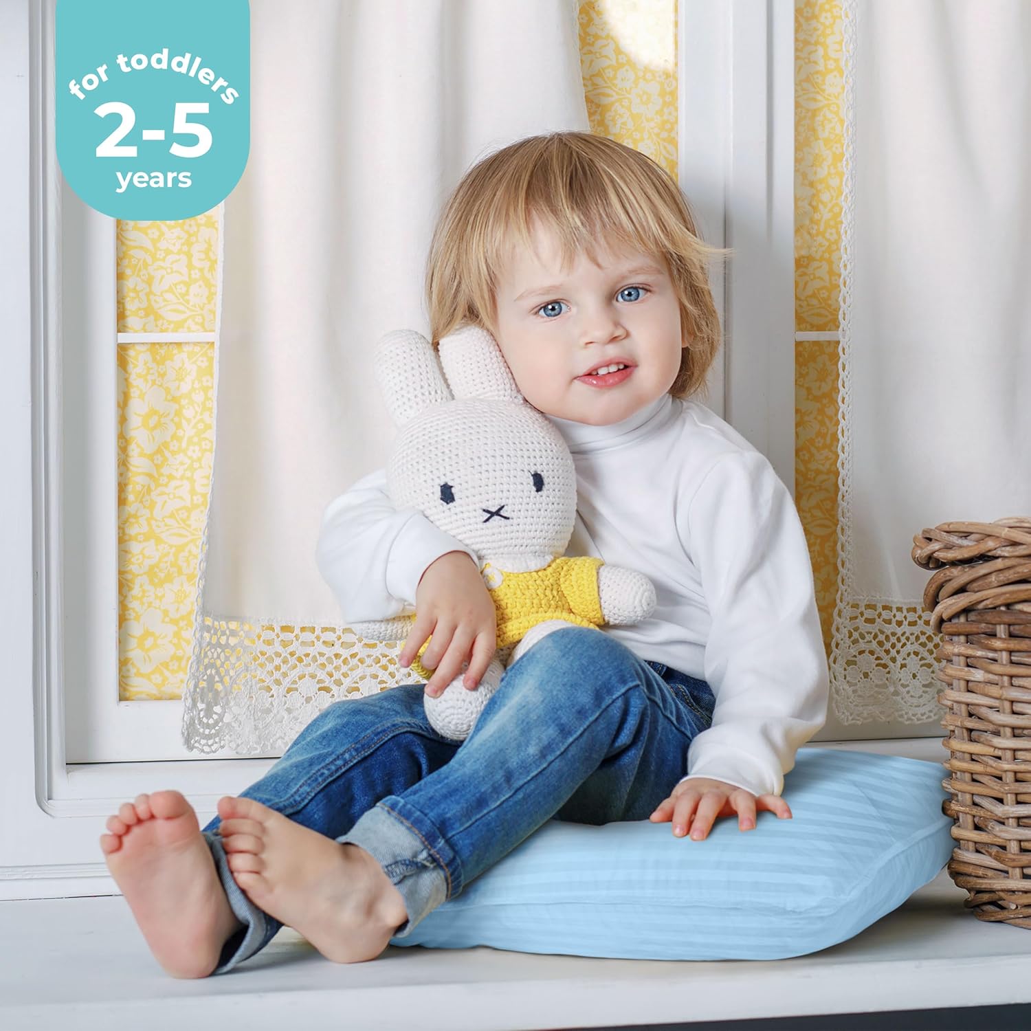 Utopiabedding Utopia Bedding Toddler Pillow (Light Blue, 2 Pack), 13x18 Small Kids Pillow for Sleeping, Soft and Breathable Cotton Blend Sh…