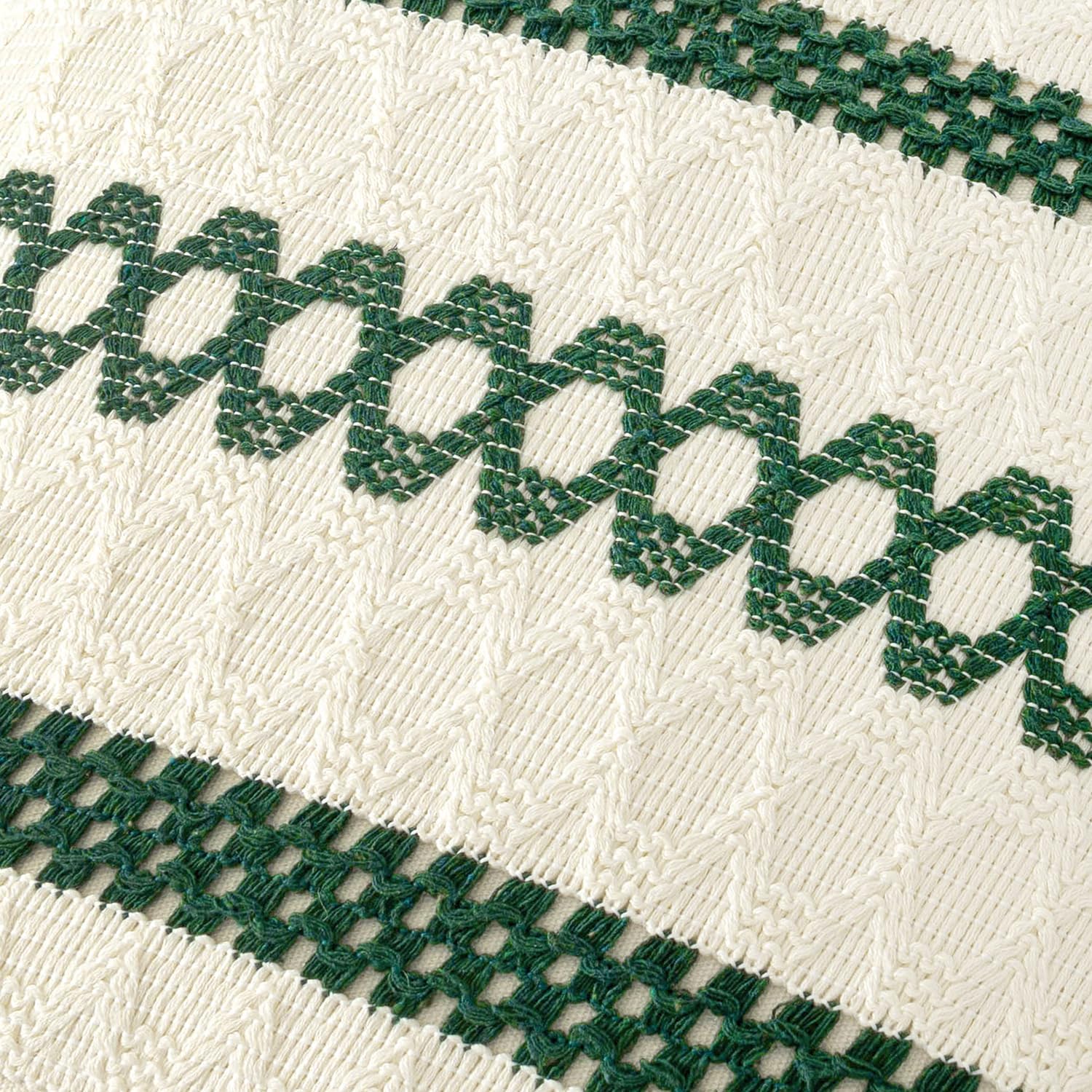 MIULEE Set of 2 Dark Green Boho Christmas Decorative Lumbar Pillow Covers 12x20 Inch Farmhouse Rustic Couch Throw Pillows Modern Cotton…