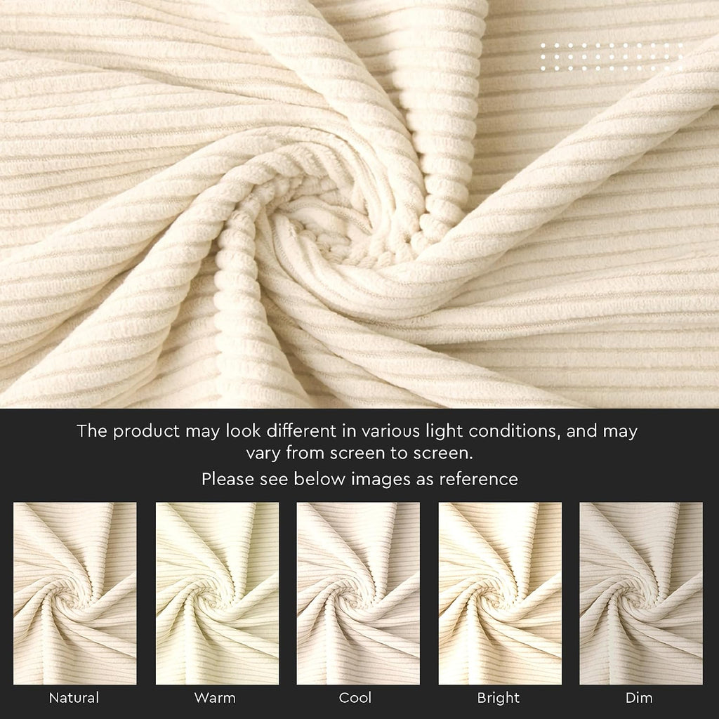 EncasaXO Encasa XO Corduroy Throw Pillows Covers 20"x20", Set of 2 Soft Textured Striped Boho Pillow Covers | Decorative and Cozy Cushion C…
