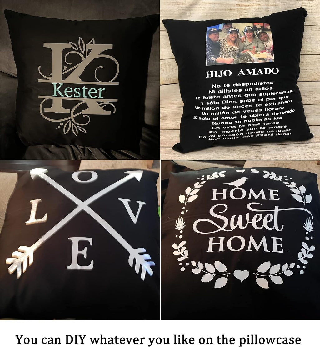 Thmyo 4-Pack 100% Cotton Comfortable Solid Decorative Throw Pillow Case Square Cushion Cover Pillowcase Sublimation Blank Pillow Covers Chr…