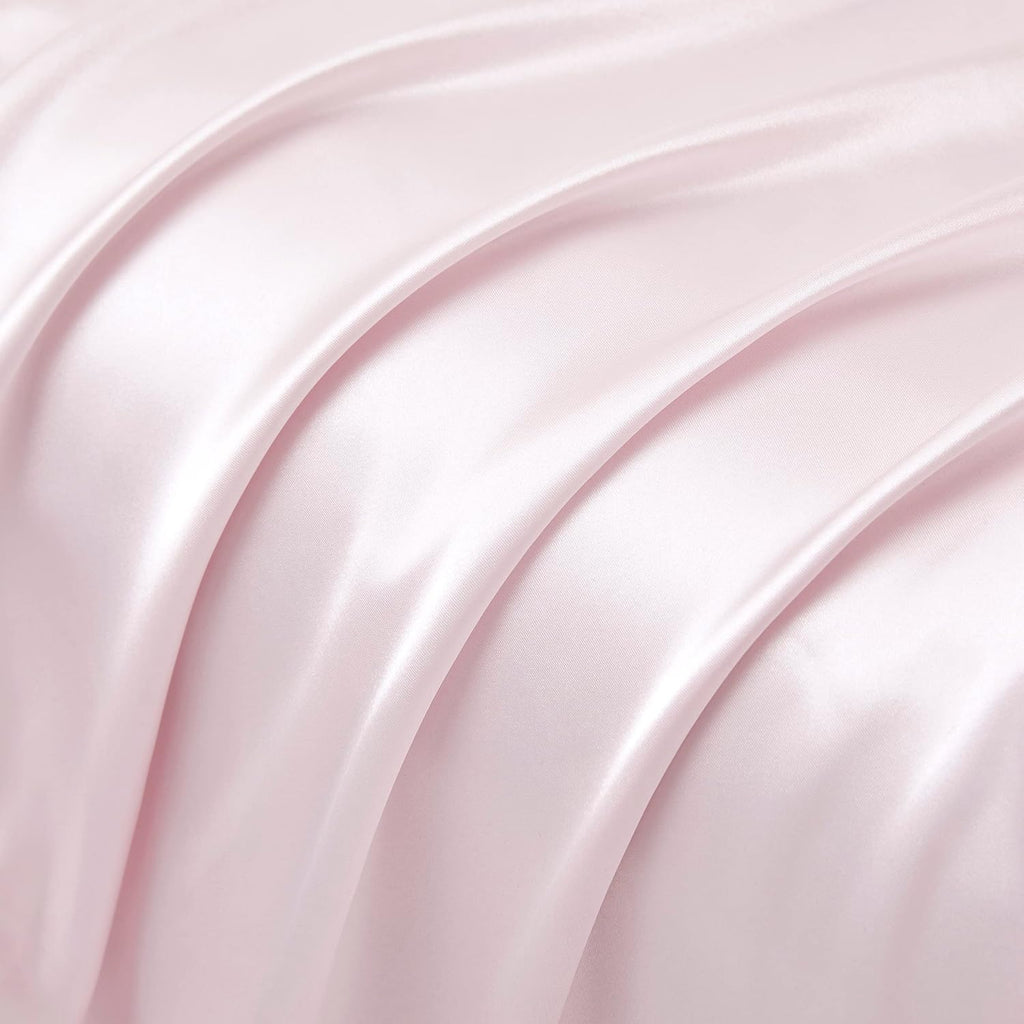 HommxJF King Size Satin Pillowcase Set of 2 with Envelope Closure, Blush Pink Silk Pillowcase for Hair and Skin (20x36) Pink