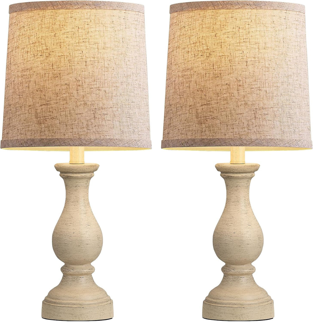 Seealle Farmhouse Table Lamps Set of 2 - Rustic Lamp for Bedroom Living Room, 22" Boho Bedside Lamps for Night Stands End Table Office…