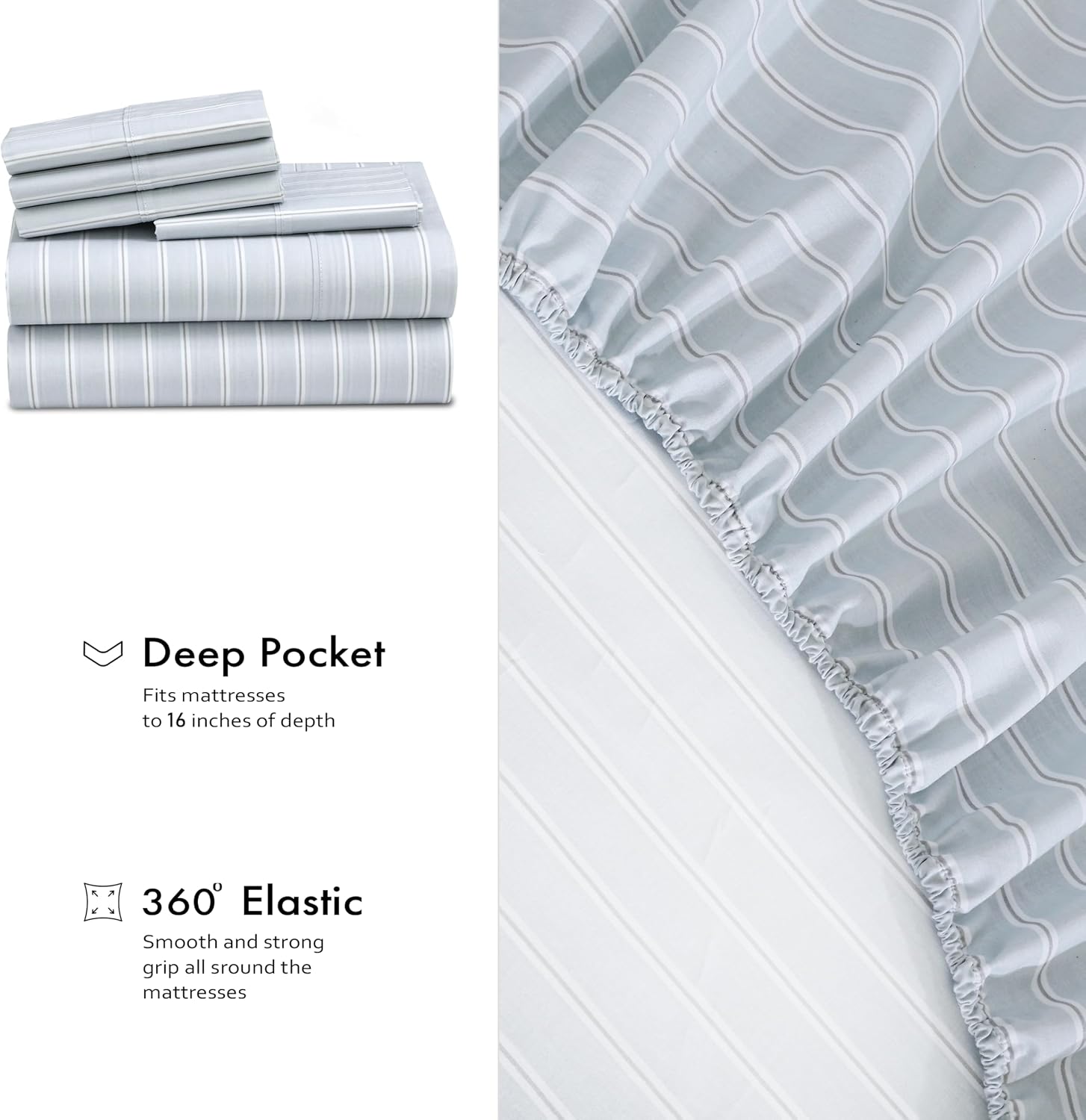 Ruvanti 100% Cotton Percale Sheets Full Size 6 Piece Set, Cooling Bed Sheets for Hot Sleepers, Deep Pocket 16”, Breathable Lightweight & Du…
