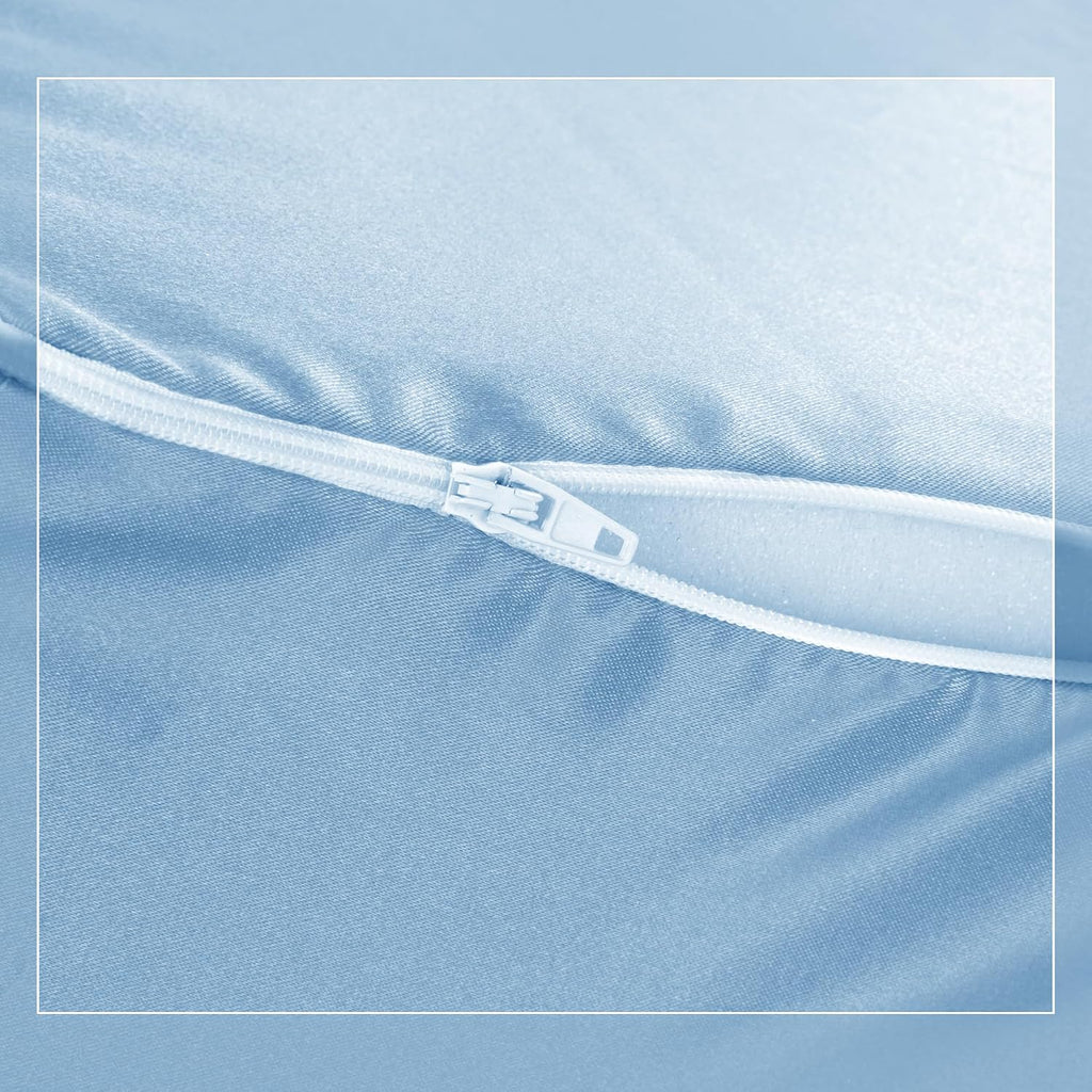 HOMBYS Satin Bed Wedge Pillow Cover Silky & Smooth Wedge Pillowcase 1 Pack 24x24x12.5, Soft & Breathable, Removable & Machine…
