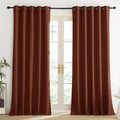 NICETOWN 100% Absolutely Blackout Linen Curtains with Thermal Insulated Liner, 62" Wide, 2 Panels, 120" Long Drapes, Grommet Retro Burnt…