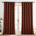 NICETOWN 100% Absolutely Blackout Linen Curtains with Thermal Insulated Liner, 62" Wide, 2 Panels, 102" Long Drapes, Grommet Retro Burnt…