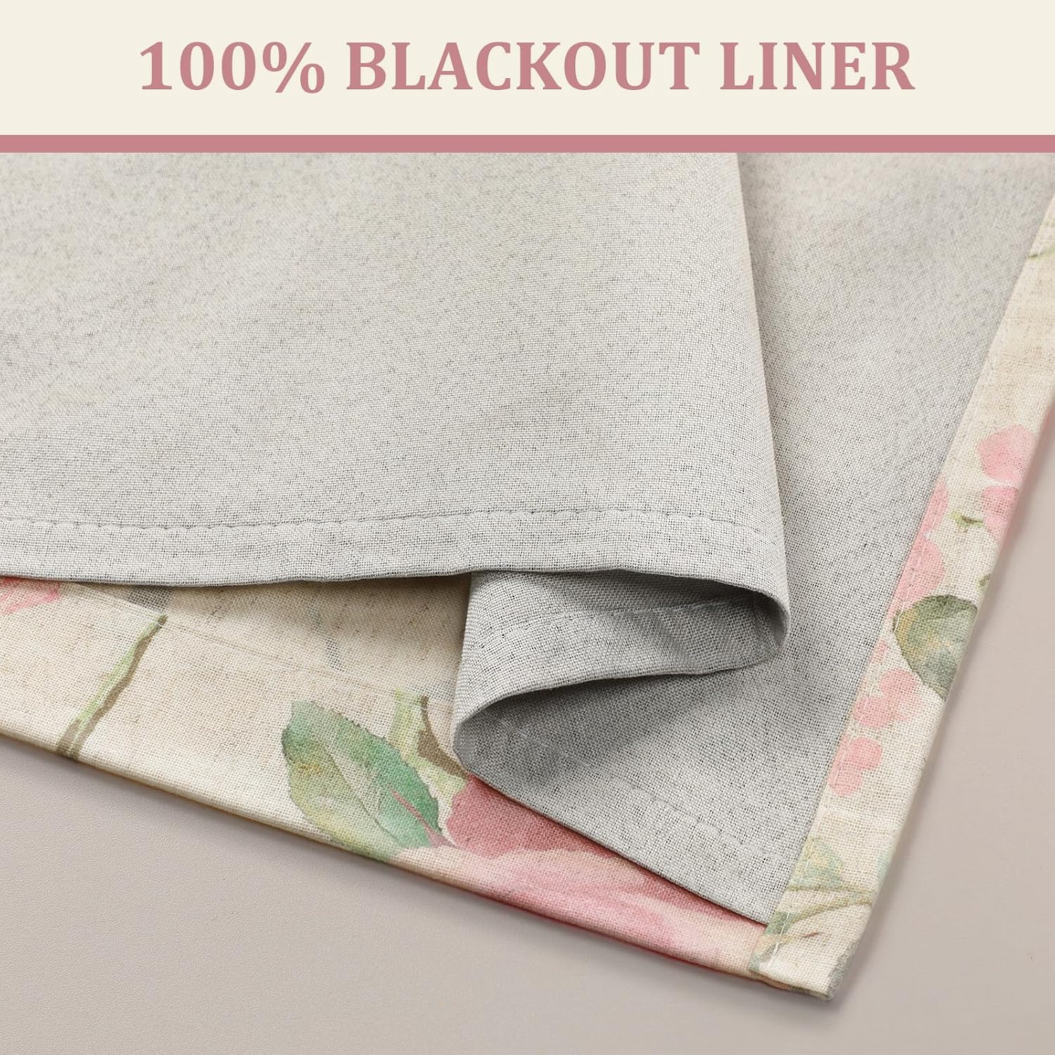 XOGUIBO Vintage Floral Blackout Curtains 84 Inch, 2 Panels Spring Linen Texture Farmhouse Drapes for Living Room Bedroom Printed Flo…