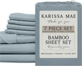 KARISSA MAE 7 Piece Pure Viscose from Bamboo Split King Size Sheet Set | 100% FSC Certified | Luxuriously Soft | Cooling | 18" Deep…