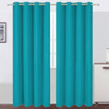 Lemomo Teal/Turquoise Kids Blackout Curtains for Bedroom/52 X 84 Inch/Set of 2 Panels Thermal Insulated Living Room Curtains 84 Inch silver