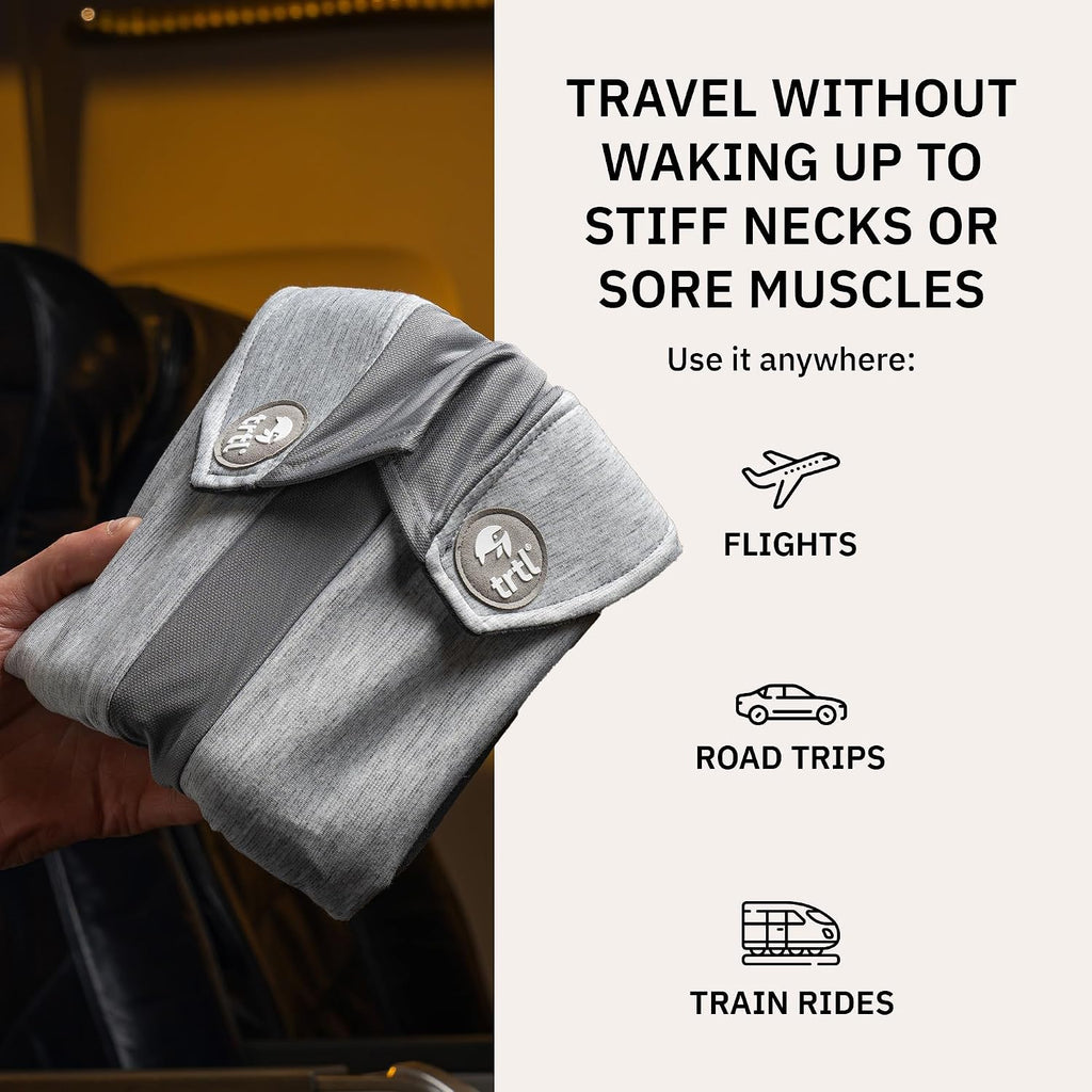 trtl Pillow Plus - Airplane Neck Pillow for Traveling - Height-Adjustable, Breathable Travel Pillow for Head and Neck Support While on…