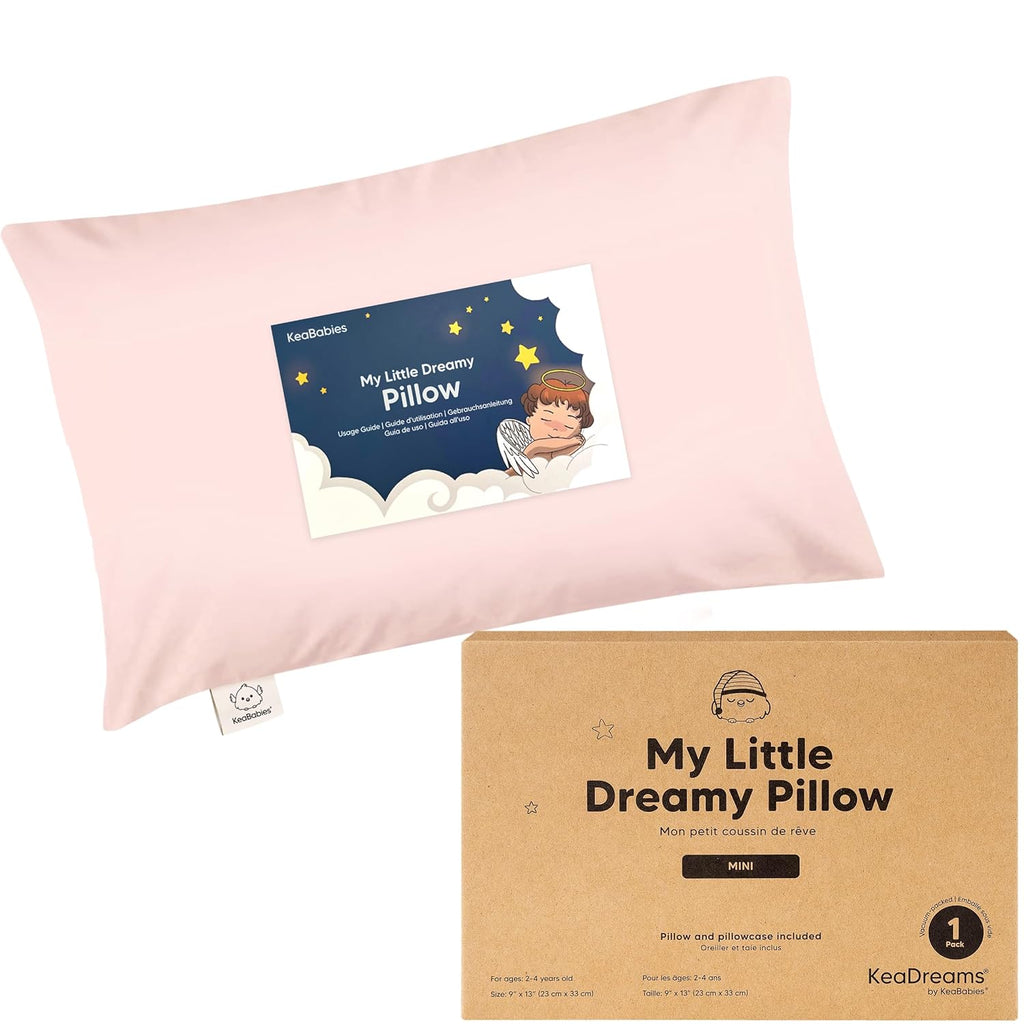 Mini Toddler Pillow with Pillowcase - 9x13 My Little Dreamy Travel Kids Pillow for Sleeping, Toddler Bed, Small, Tiny, Organic Cotton…