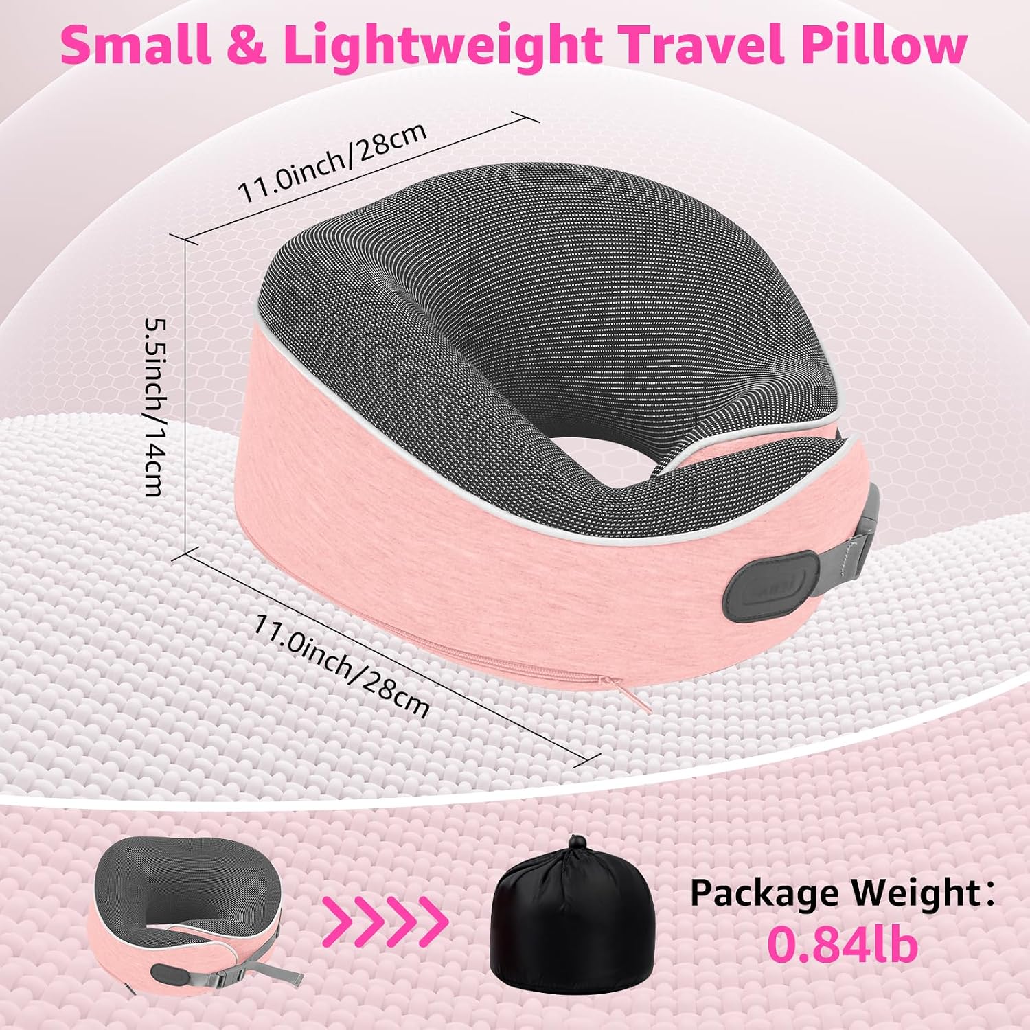 Travel Pillows for Airplanes Ergonomic Memory Foam Neck Pillow for Travel - 360° Head & Neck Support for Sleeping on Flights, Cars…