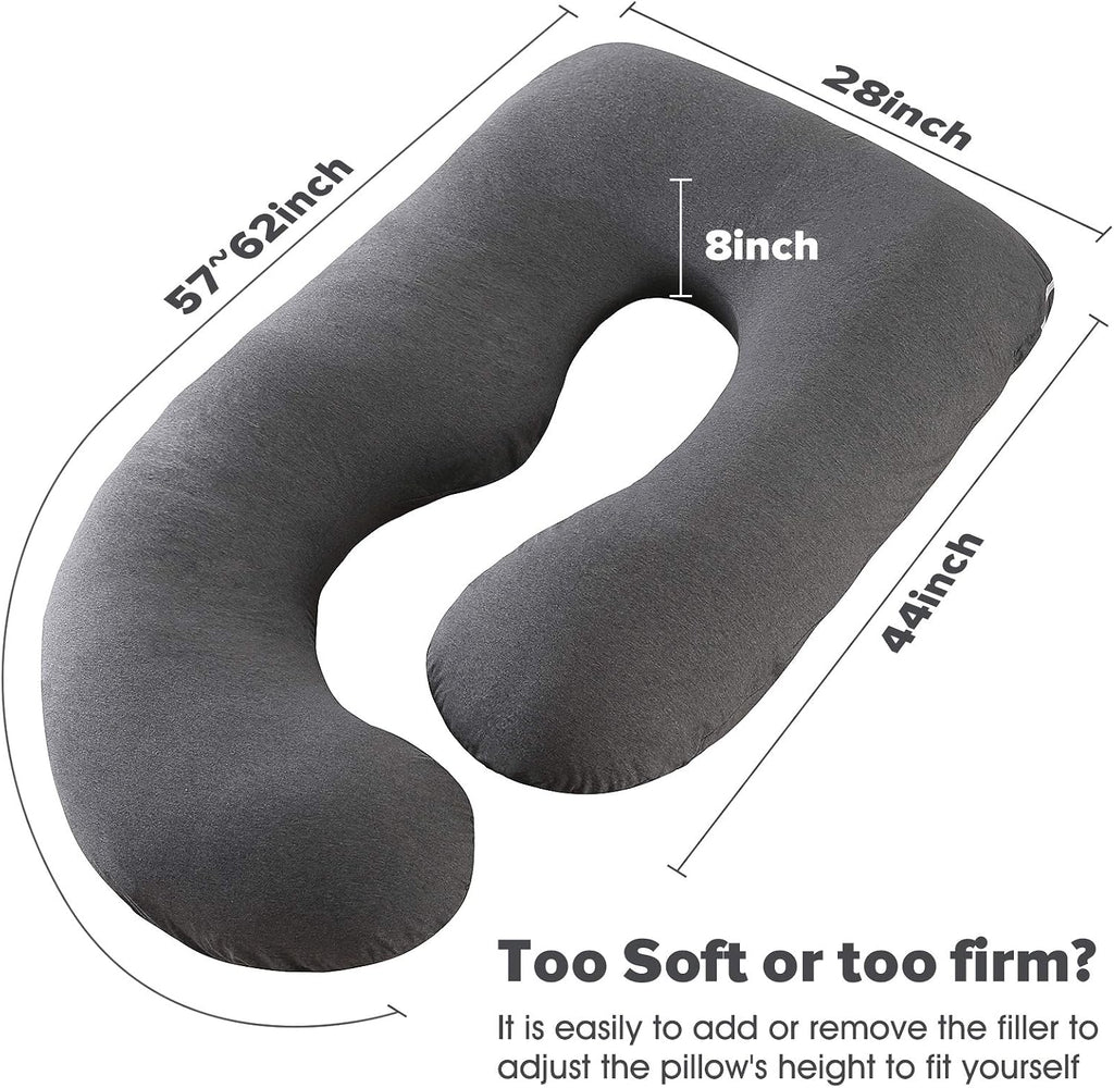 U-Shaped Full Body Pregnancy Pillow for Sleeping – 57" Maternity Pillow with Removable Cover, Support for Back, Legs, Belly & Hips…