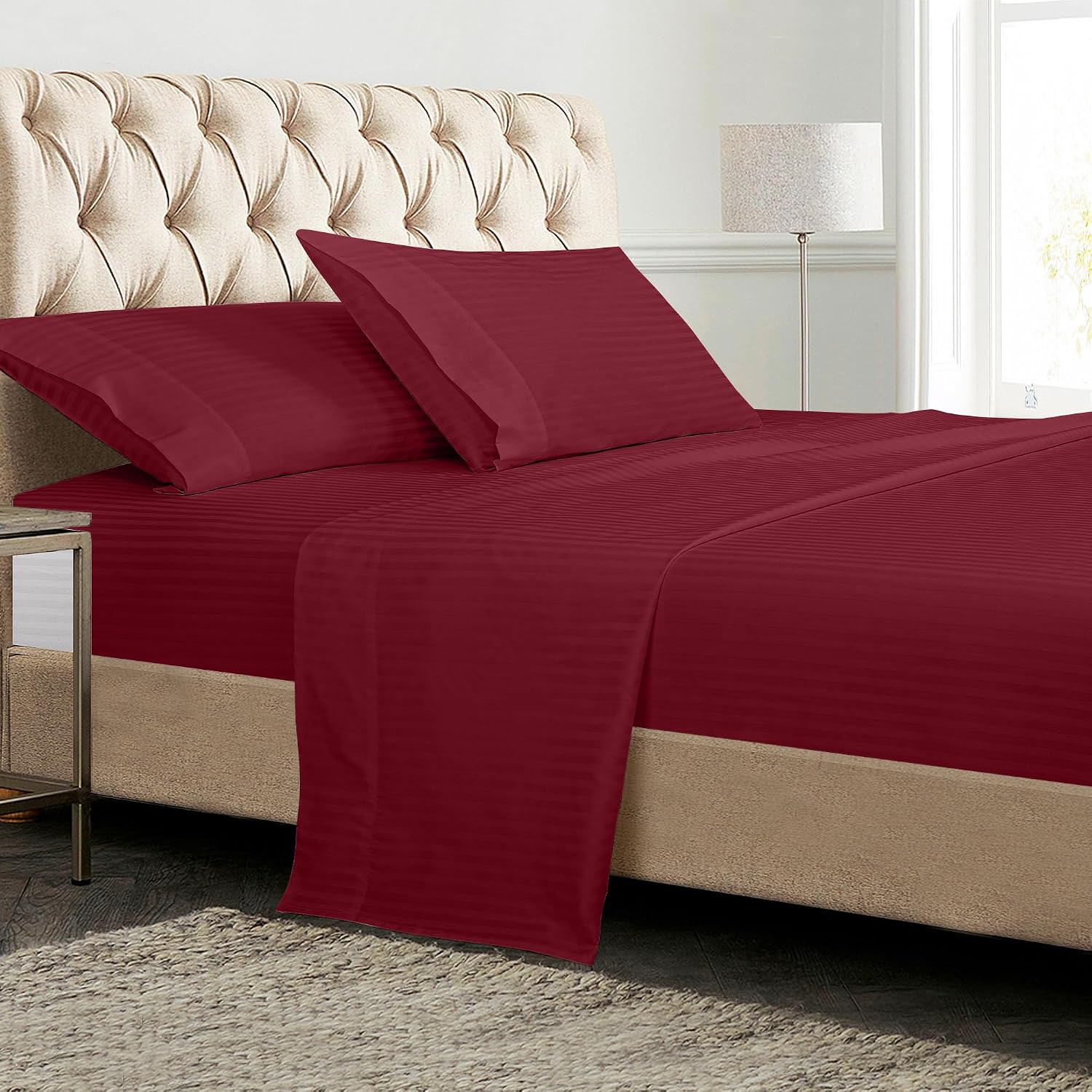 Royalelinens ROYALE LINENS 300 Thread Count 100% Long Staple Combed Cotton Printed Sheet Set - 3 Piece Twin Bed Sheets - 1 Fitted, 1 Flat &…