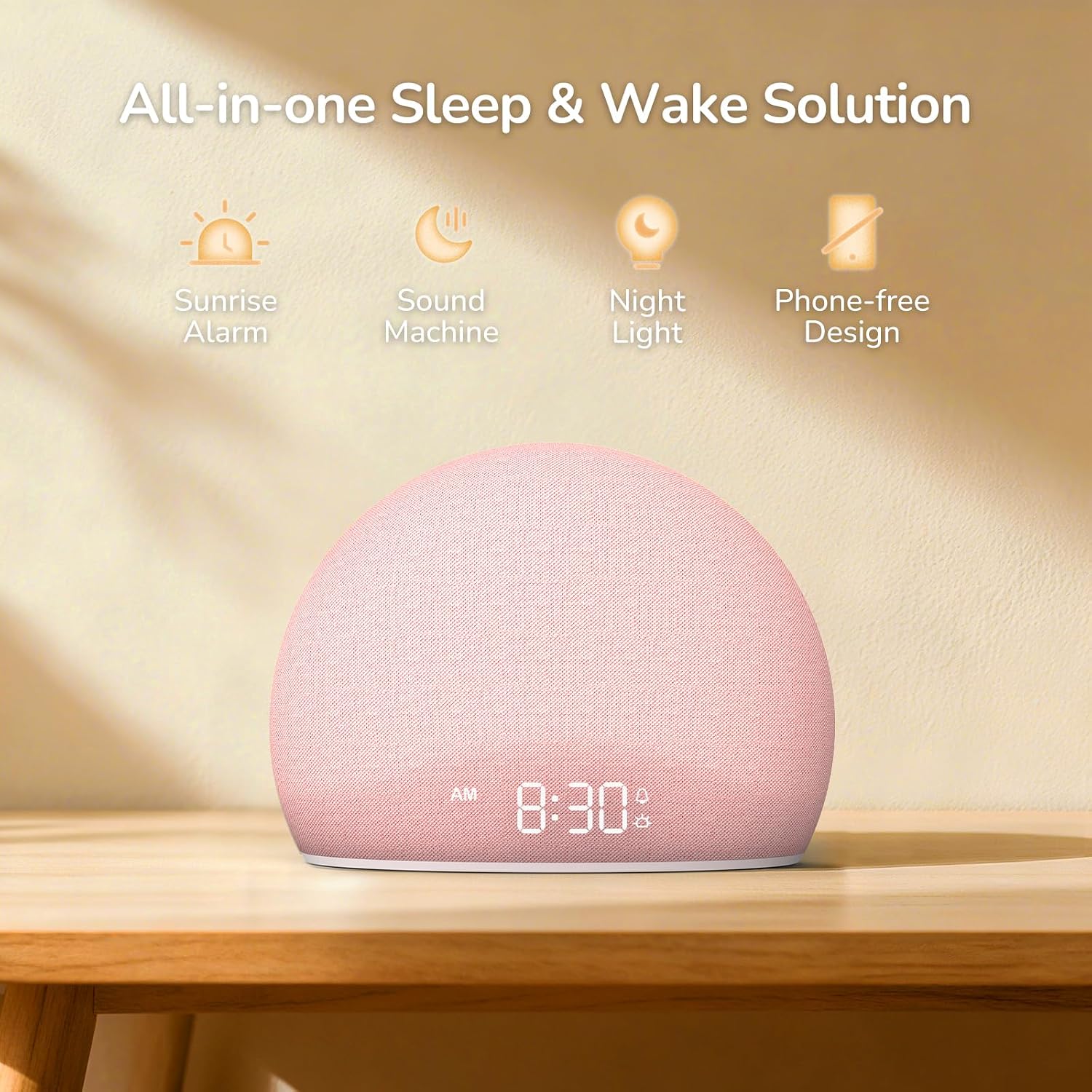 HOUSBAY Sunrise Alarm Clock, White Noise Sound Machine for Bedroom | Natural Wake-Up Light with Gentle Alarm Sounds, 20 Soothing Sleep…