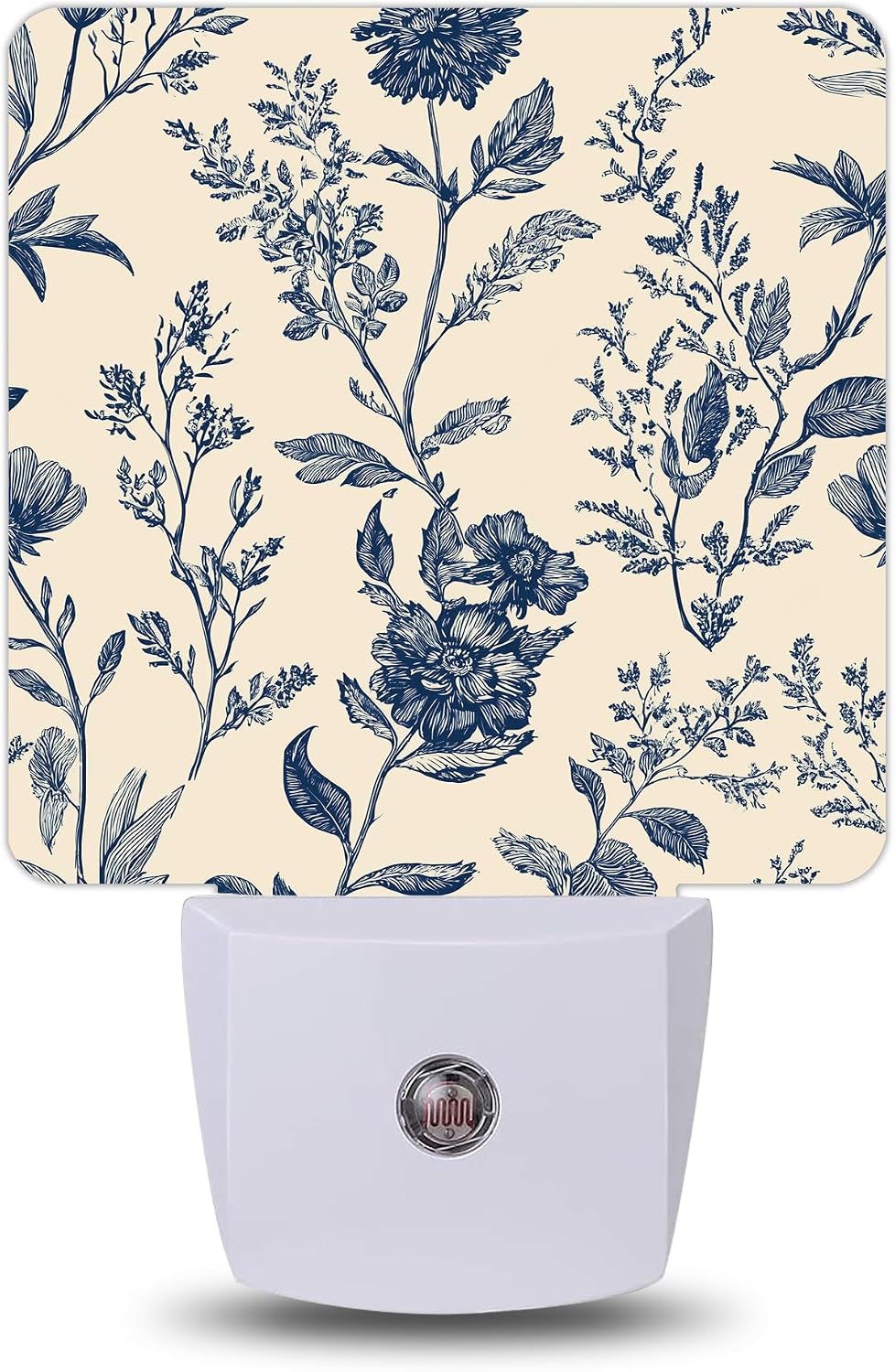 Blue White Toile Birds Night Lights Plug into Wall, Night Light for Bedroom Bathroom Hallway Kitchen, Auto Dusk to Dawn Sensor Decorative…