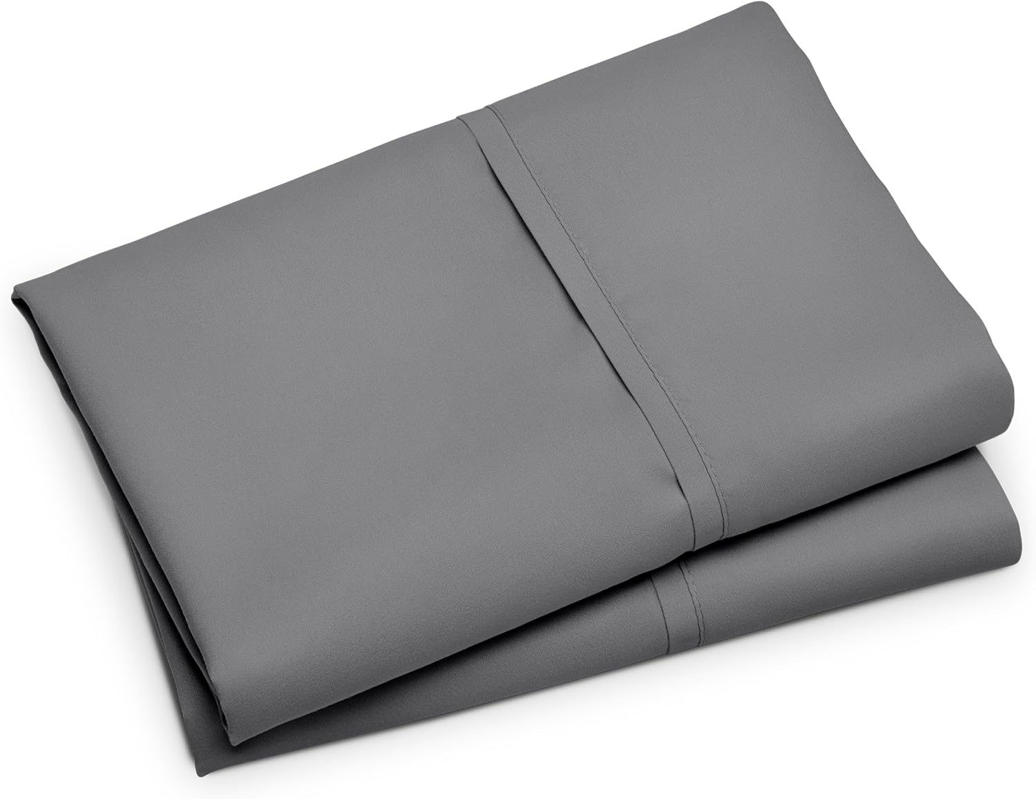 BareHome Bare Home Microfiber Pillow Cases - Standard/Queen Size Set of 2 Cooling Pillowcases Double Brushed Grey Pack easy maintenance…
