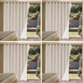 H.VERSAILTEX Linen Blackout Curtains Durable Thick Textured Linen Look 100% Blackout Patio Door Curtain Anti Rust Grommet Extra Wide…