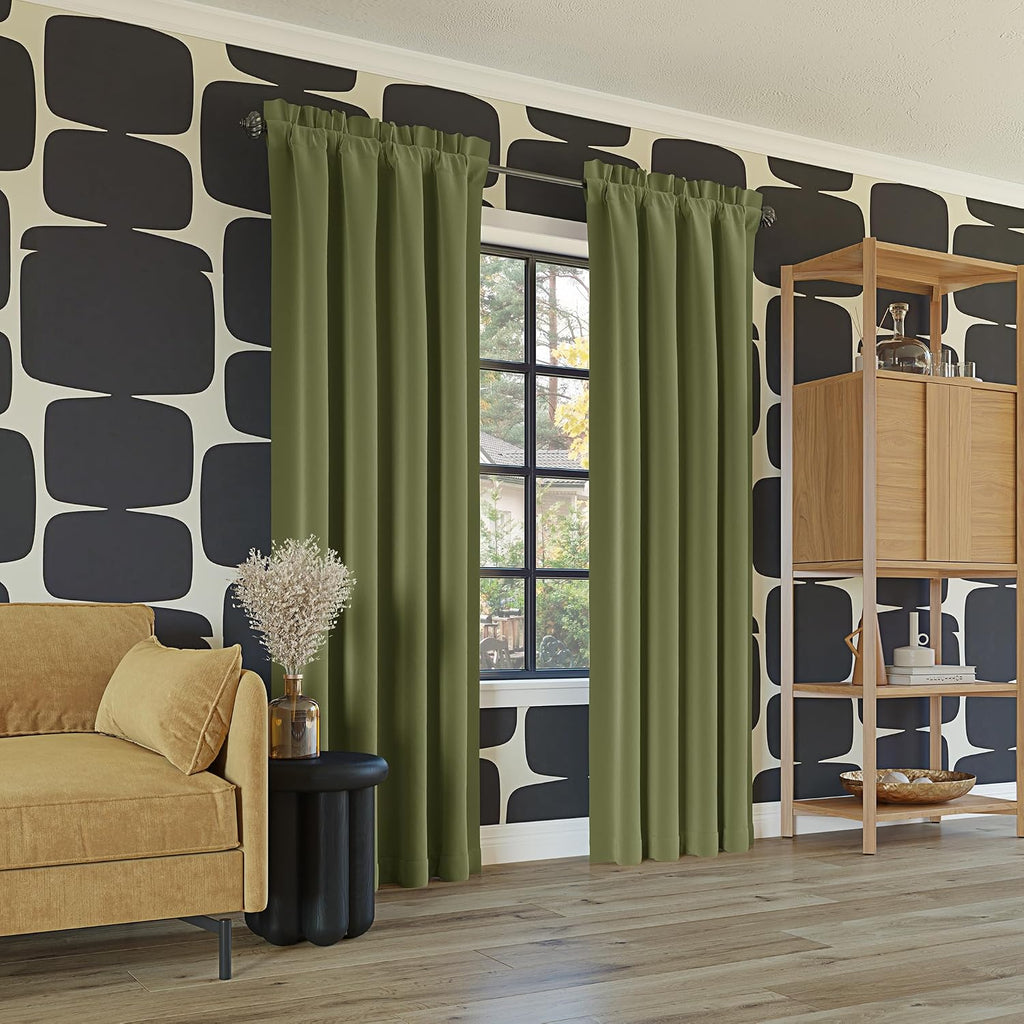 Sun Zero Oslo Theater Grade Extreme 100% Blackout Rod Pocket Curtain Panel, 52" x 63", Sage Green