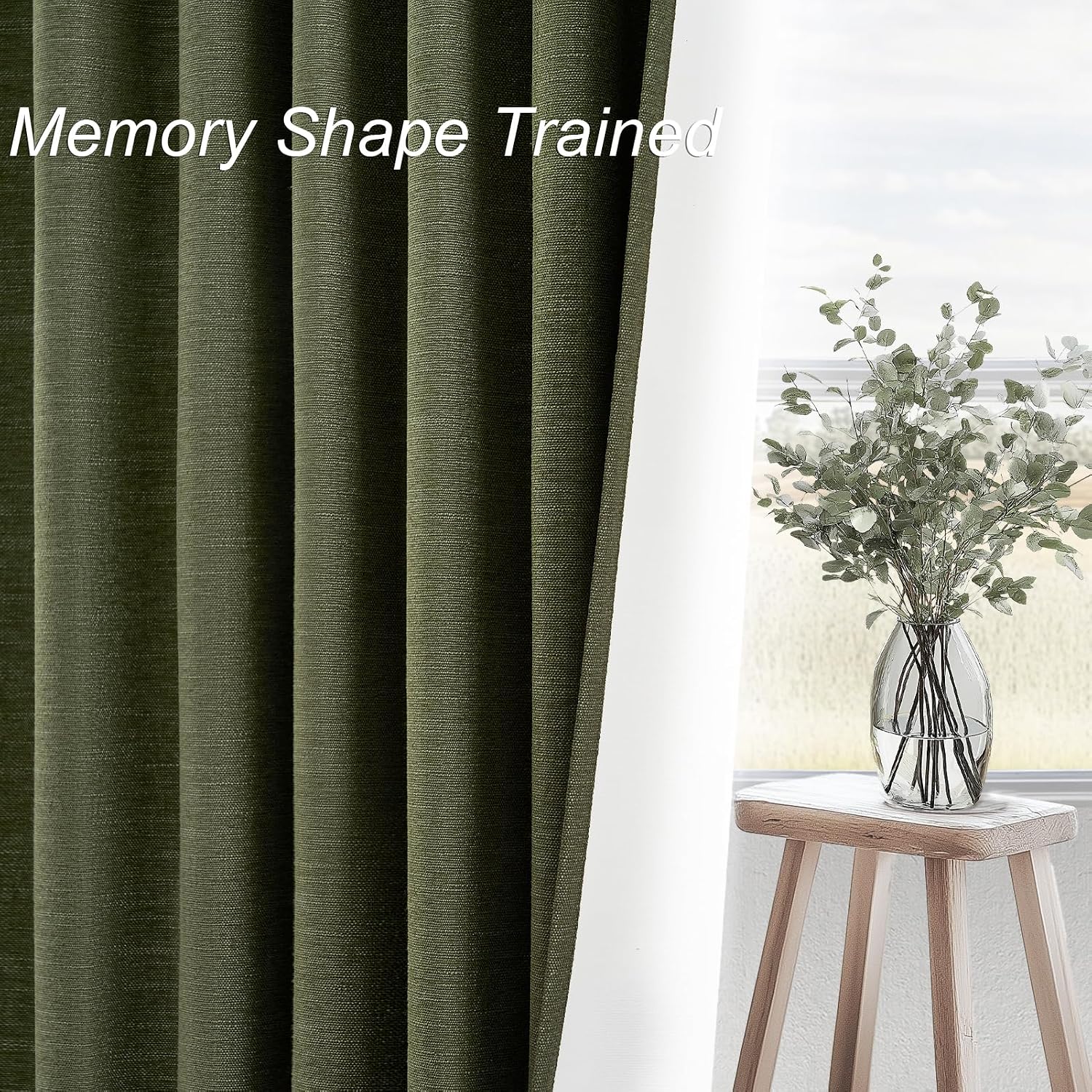 Topfinel 102 Inch Long Linen Blended Blackout Curtains 2 Panels, Back Tab Pleated Look Drapes for Track System with Hooks, Noise Reducing C…