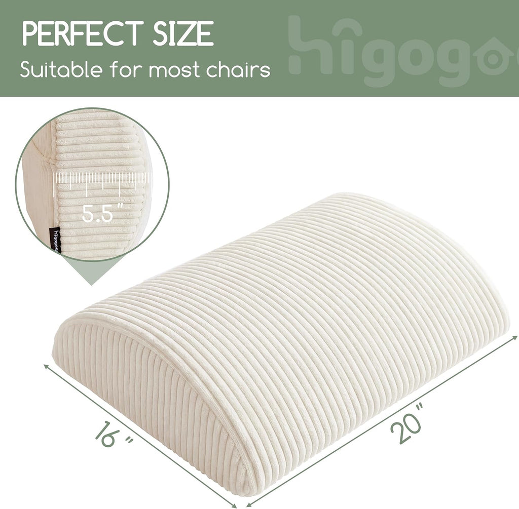Higogogo Lumbar Support Pillow for Recliner Chair/Accent Chair/Couch, Extra Large Memory Foam Back Support Cushion for Elderly, Recliner Cu…