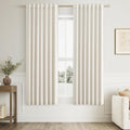 Guken Cream 100% Blackout Linen Curtains 63 Inch Length 2 Panels Set for Living Room Bedroom Back Tab Thermal Insulated Black Out Drapes Ro…