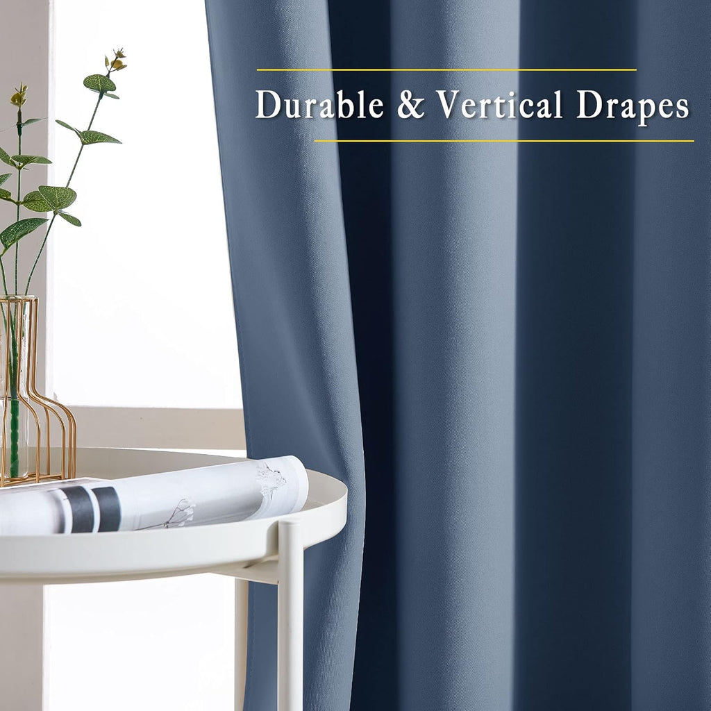 Nicetown Room Darkening Curtains 108 inch Length - Grommet Thermal Insulated Window Treatments Solid Panels for Living Room/Bedroom/Villa,…