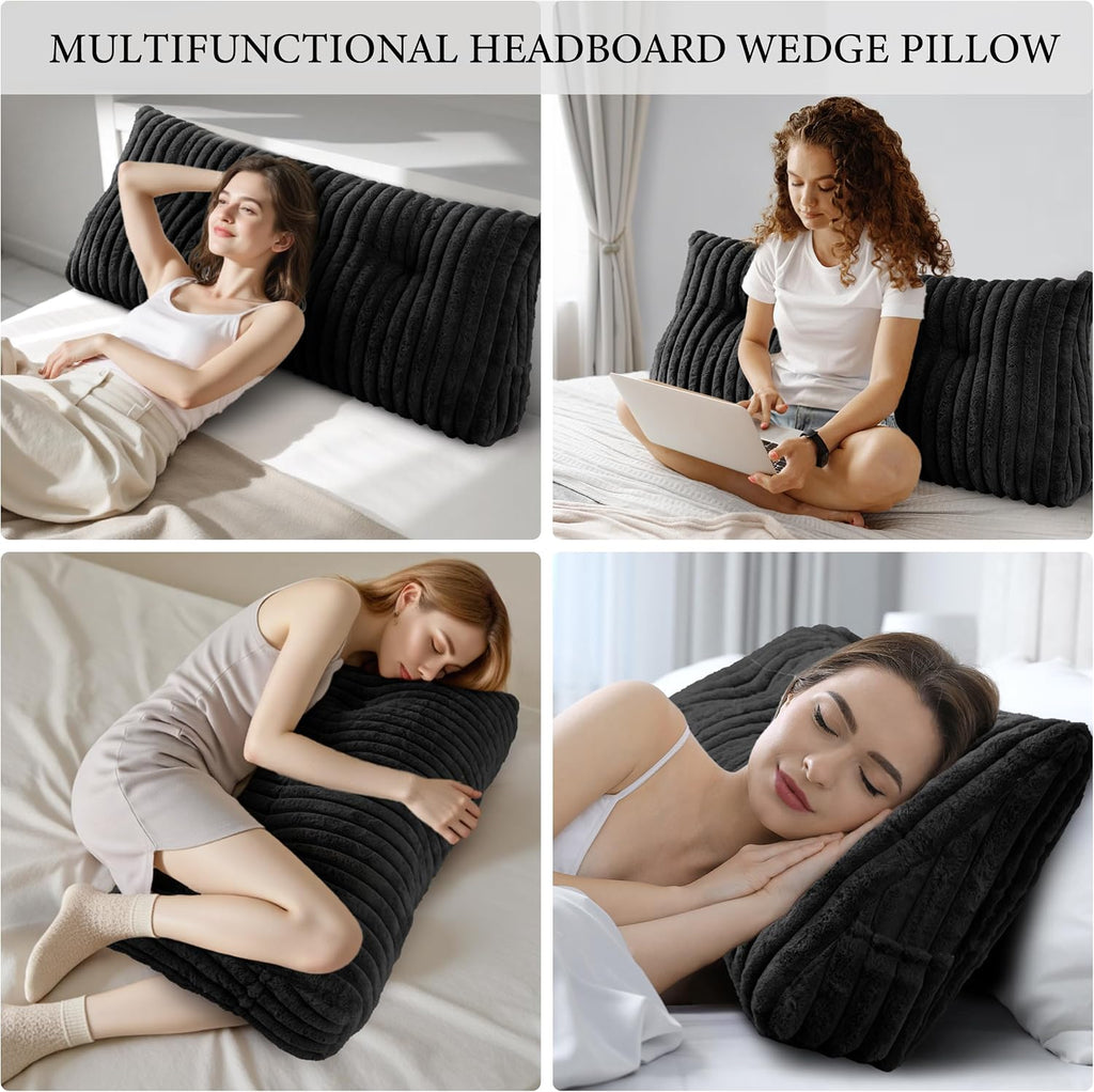 Headboard Pillow Full, Triangular Wedge Pillow Headboard Full, Cushion Headboards Reading Pillows, Backrest Pillows for Sitting in Bed or…