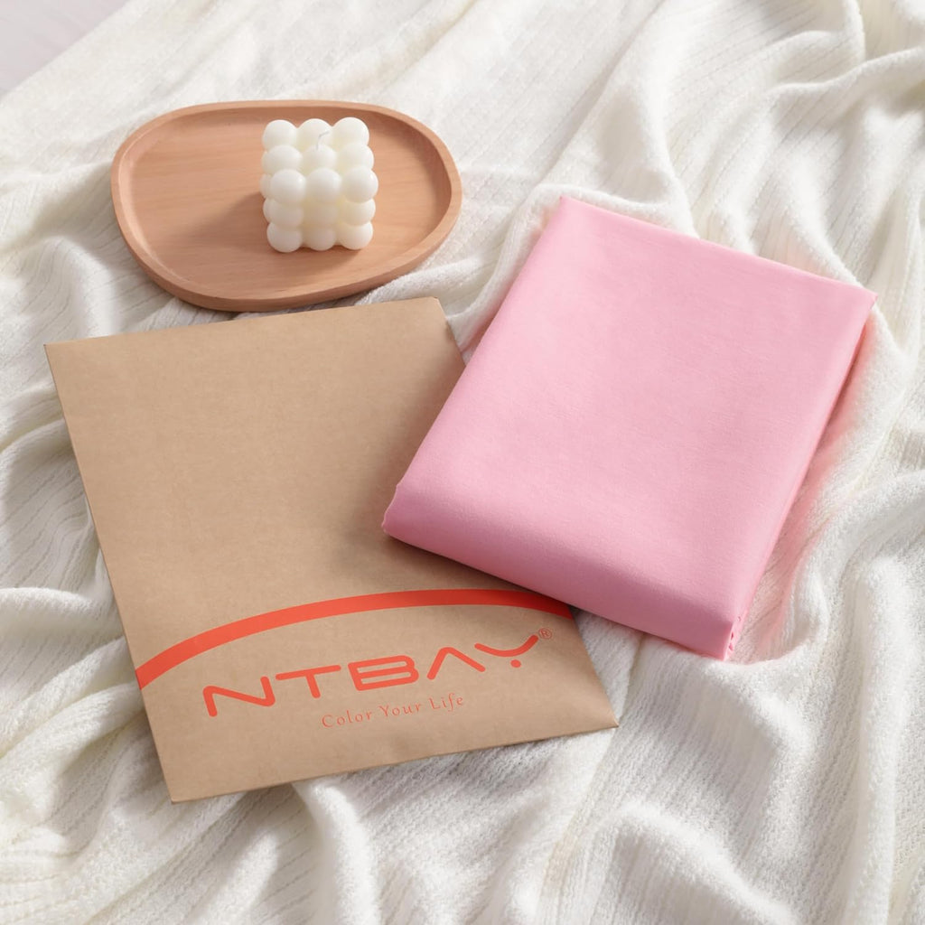 Ntbay King Cotton Pillowcases - Envelope Closure 20x36 Pillowcases Set of 2, Breathable and Soft Bed Pillow Cases, Pink Cotton Pink