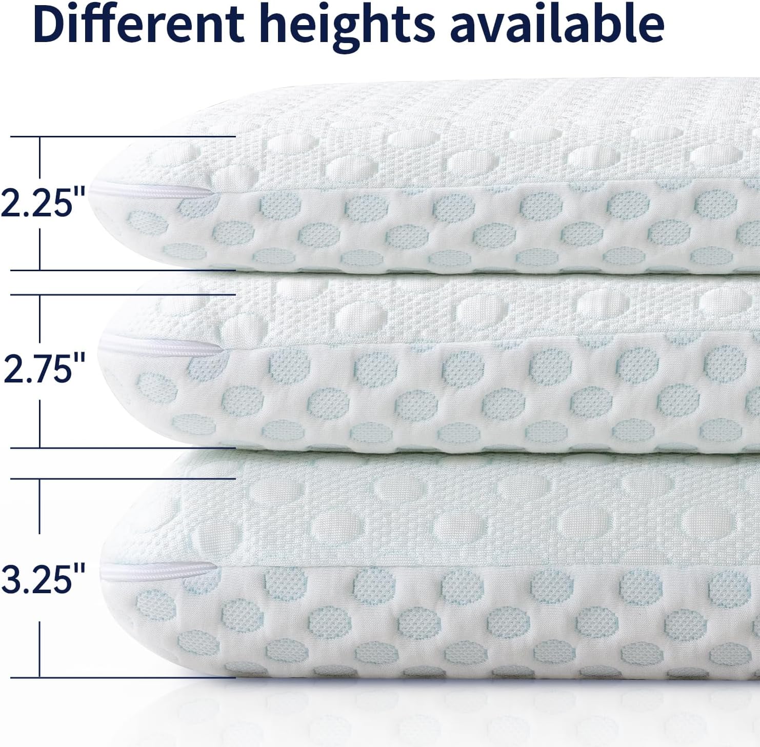 HcoreMemoryFoamHome Hcore Ultra Thin Pillow 3.25" Stomach Sleeping, Pillow for Side Back Stomach Sleepers, Gel Infused Memory Foam Pil…