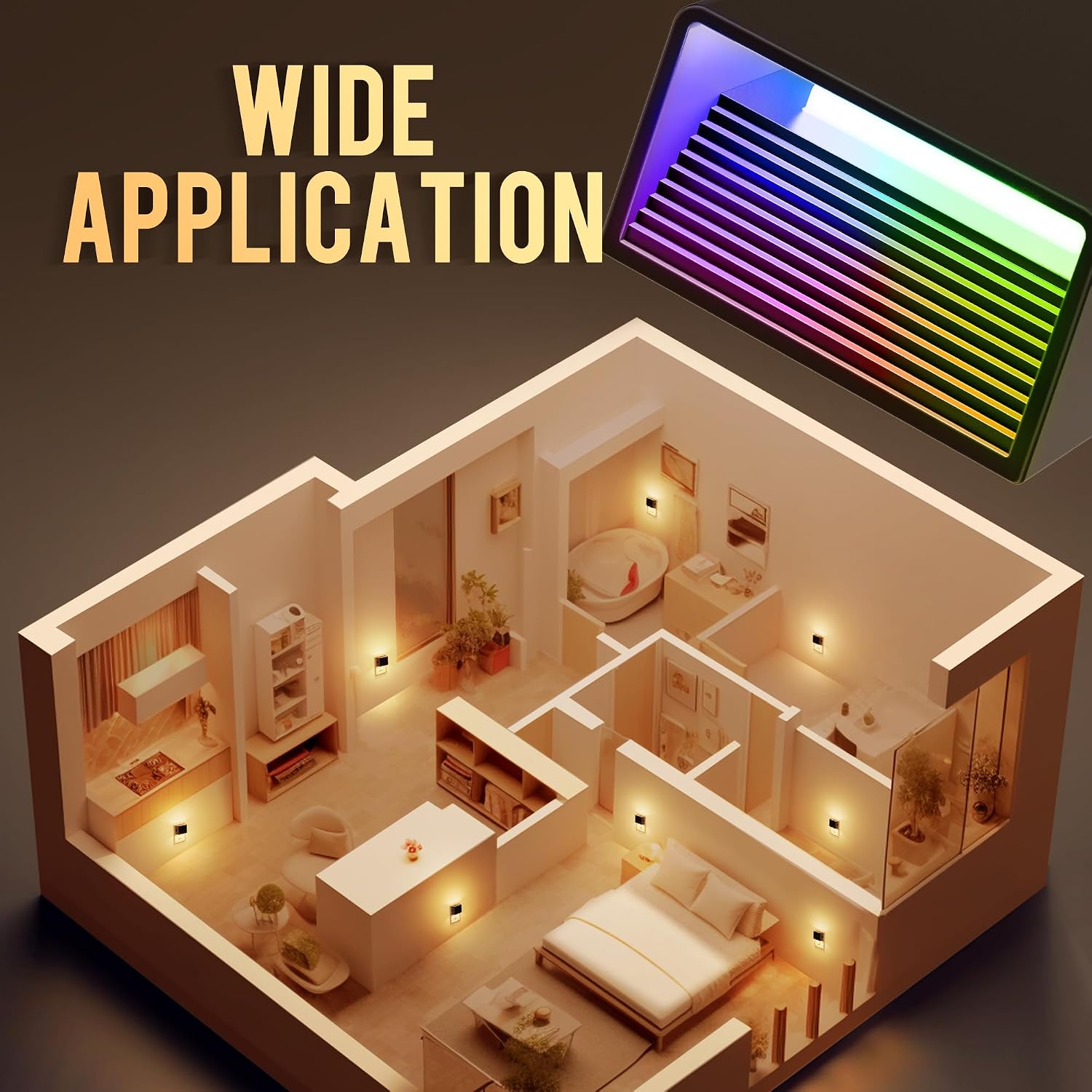 DORESshop LED Night Lights Plug into Wall [2 Pack], Plug in Nightlight, RGB Color-Changing Night Light, Dusk to Dawn Sensor, Nightlights…