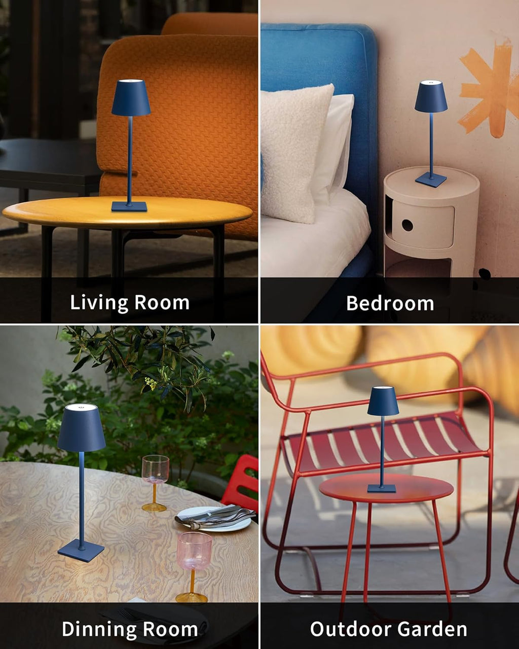 KDG 2 Pack Cordless Table Lamp, Portable LED Desk Lamp, 4000mAh Battery Operated, 3 Color Stepless Dimming Up, for…