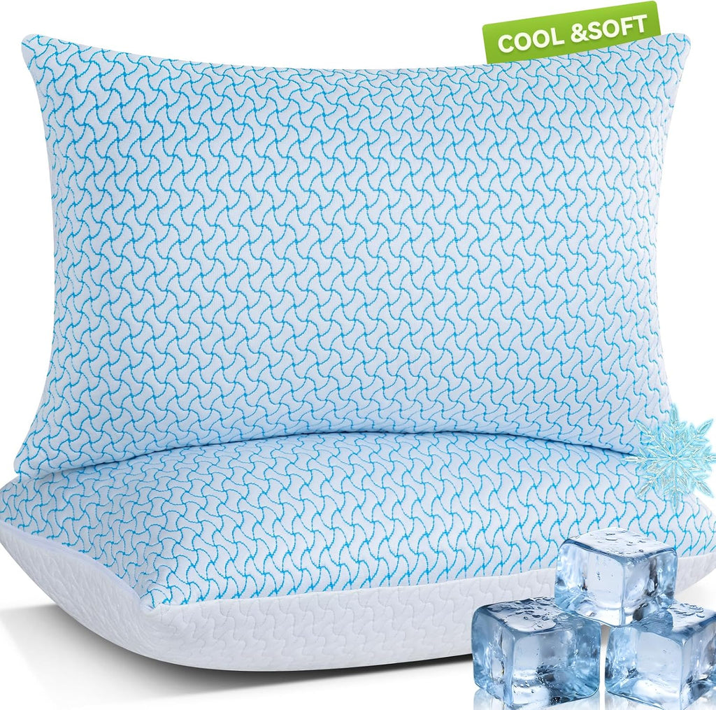 Supamodern SUPA MODERN Shredded Memory Foam Pillows Queen Size Set of 2, Cooling Bed Pillow for Sleeping for Hot Sleepers, Adjustable Pilll…