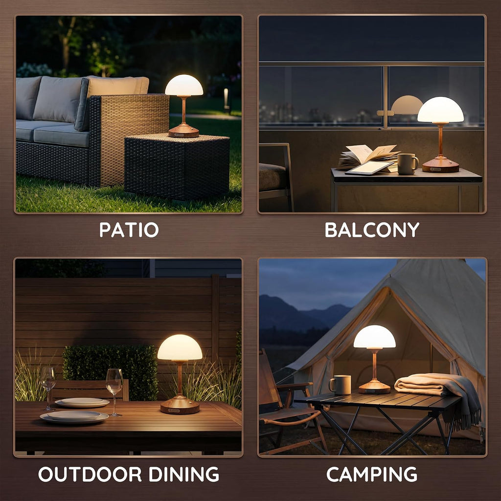 Dawnwake Table Lamp Cordless Lamp for Bedroom, Small Bedside Desk Lamp,5000mAh Rechargeble Battery Operated Dimmable Table Lamps, Glass…