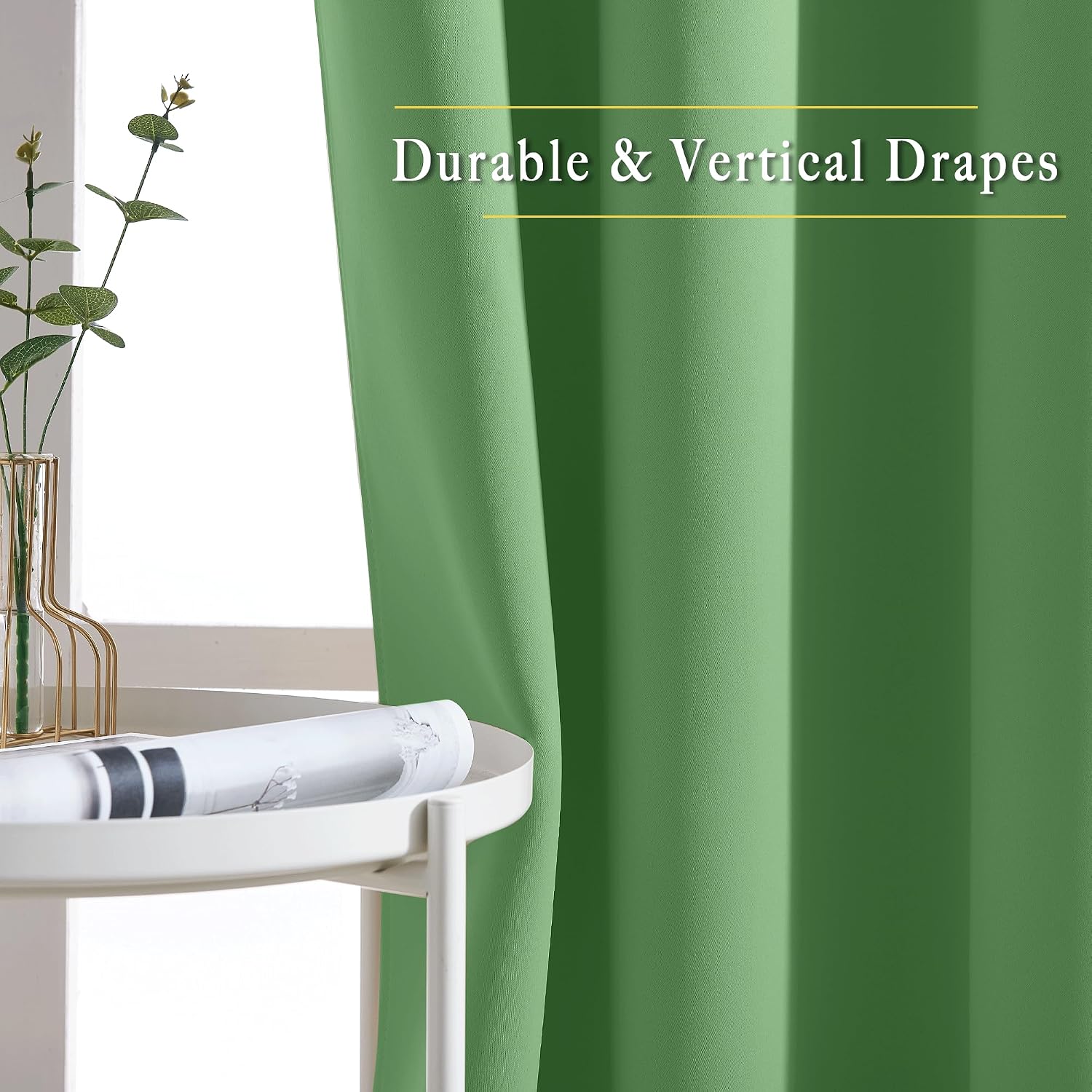 Nicetown Forest Green Blackout Curtains 84 inches Long 2 Panels Set - Grommet Thermal Curtains Room Darkening Window Treatments Sound Proof…