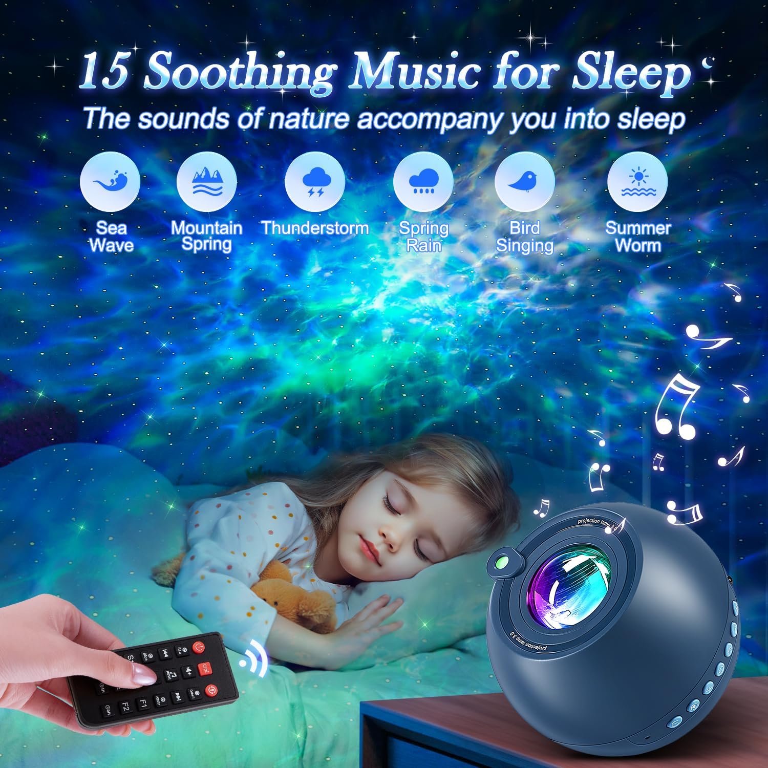 Galaxy Projector for Bedroom Star Projector for Bedroom,15-Color 15 White Noise Sound Machine for Sleep Galaxy Light Projector for…